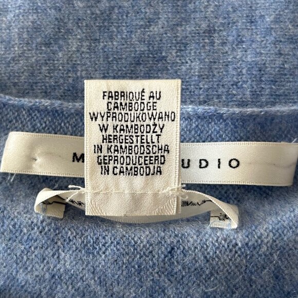 Max Studio Sky Blue Cashmere Sweater Sz M - Picture 5 of 8